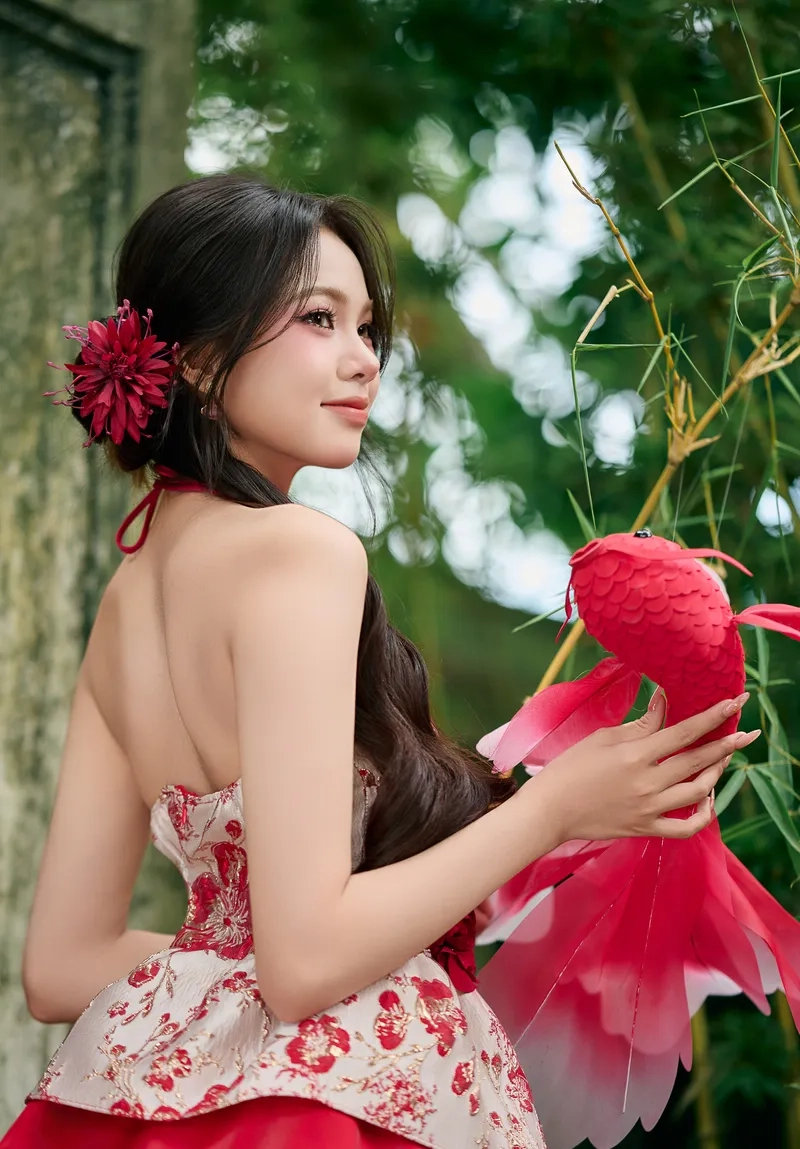 gái xinh yếm truyền thống ở làng cổ